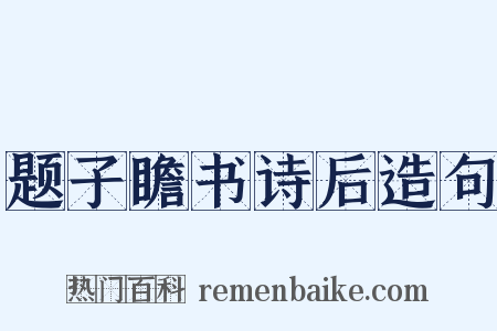 题子瞻书诗后造句是什么意思的图片